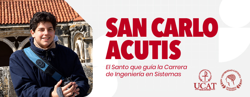 UCAT expone la imagen de San Carlo Acutis, patrono de la Carrera de Ingeniería en Sistemas
